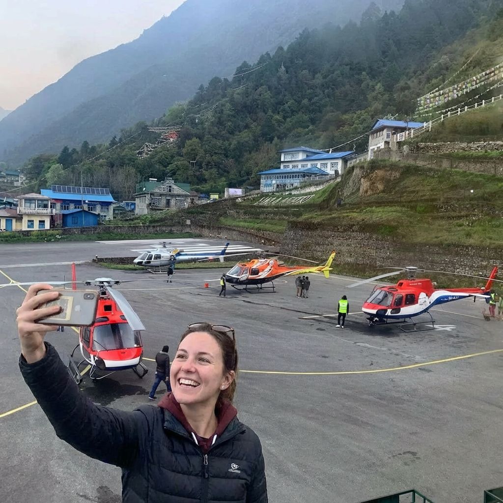 Guest at Lukla Airport taking selfie During Kathmandu Lukla Flight