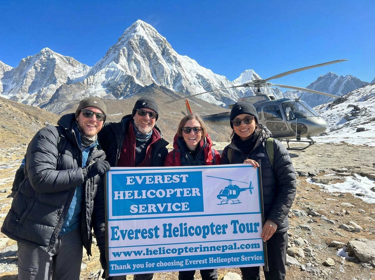 Everest Helicopter Service provides Everest Base Camp Trek with Helicopter Return and happy guests