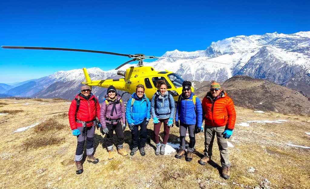 Returning from Everest during Everest Base Camp Trek with Helicopter Return