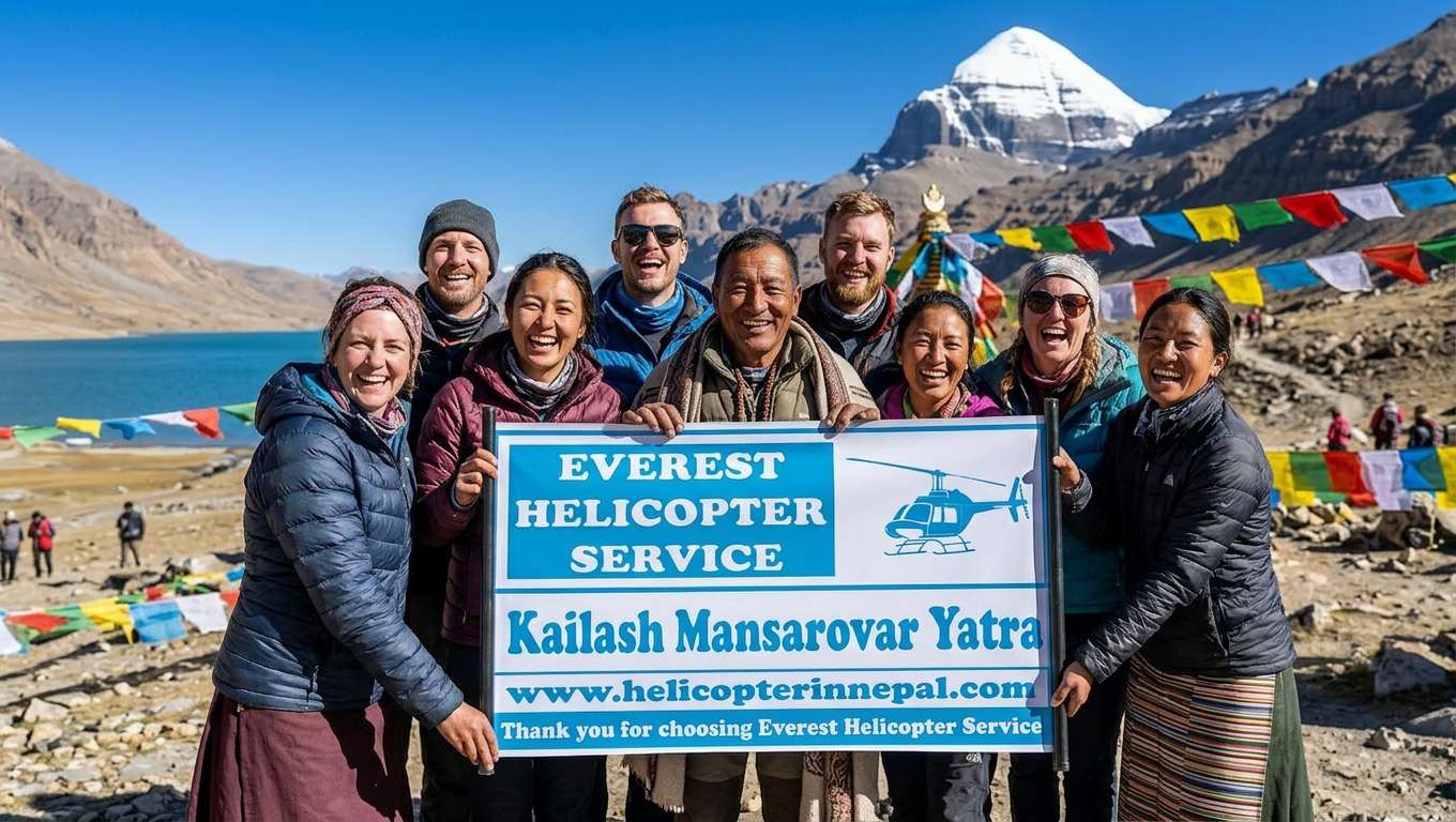 Guest from USA during Kailash Mansarovar Yatra by Helicopter from Kathmandu