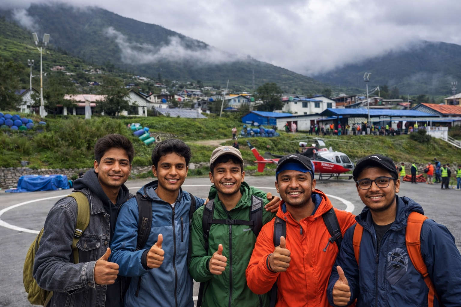 Guest at Simikot ready for Simikot to Hilsa Helicopter Flight