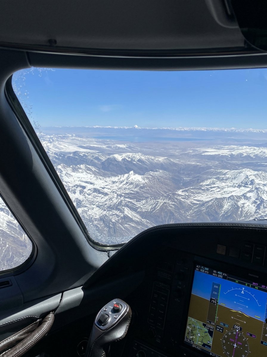 Kailash Mansarovar as seen from cockpit of plane