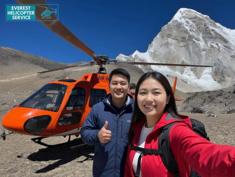 Happy Guest At Everest Region During Everest Base Camp Helicopter Tour With Landing
