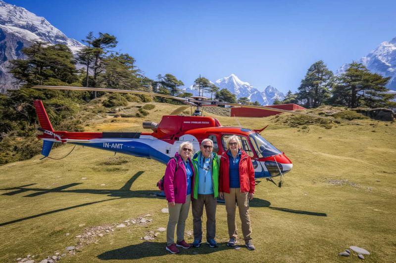 Guest From USA At Hotel Everest View Having A Breakfast During Everest Base Camp Helicopter Tour With Landing