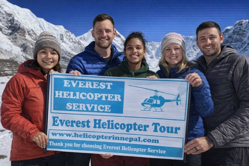 Group of 5 trekkers lifted from Everest Region during Everest Base Camp Helicopter Tour
