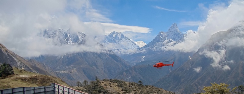 Helicopter at Hotel Everest View (HEV)