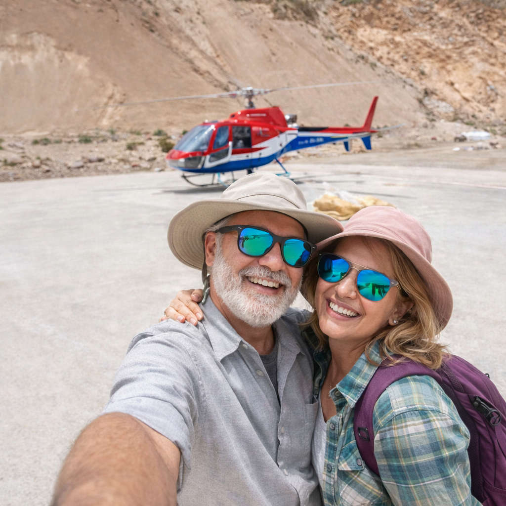 Simikot to Hilsa Helicopter Flight