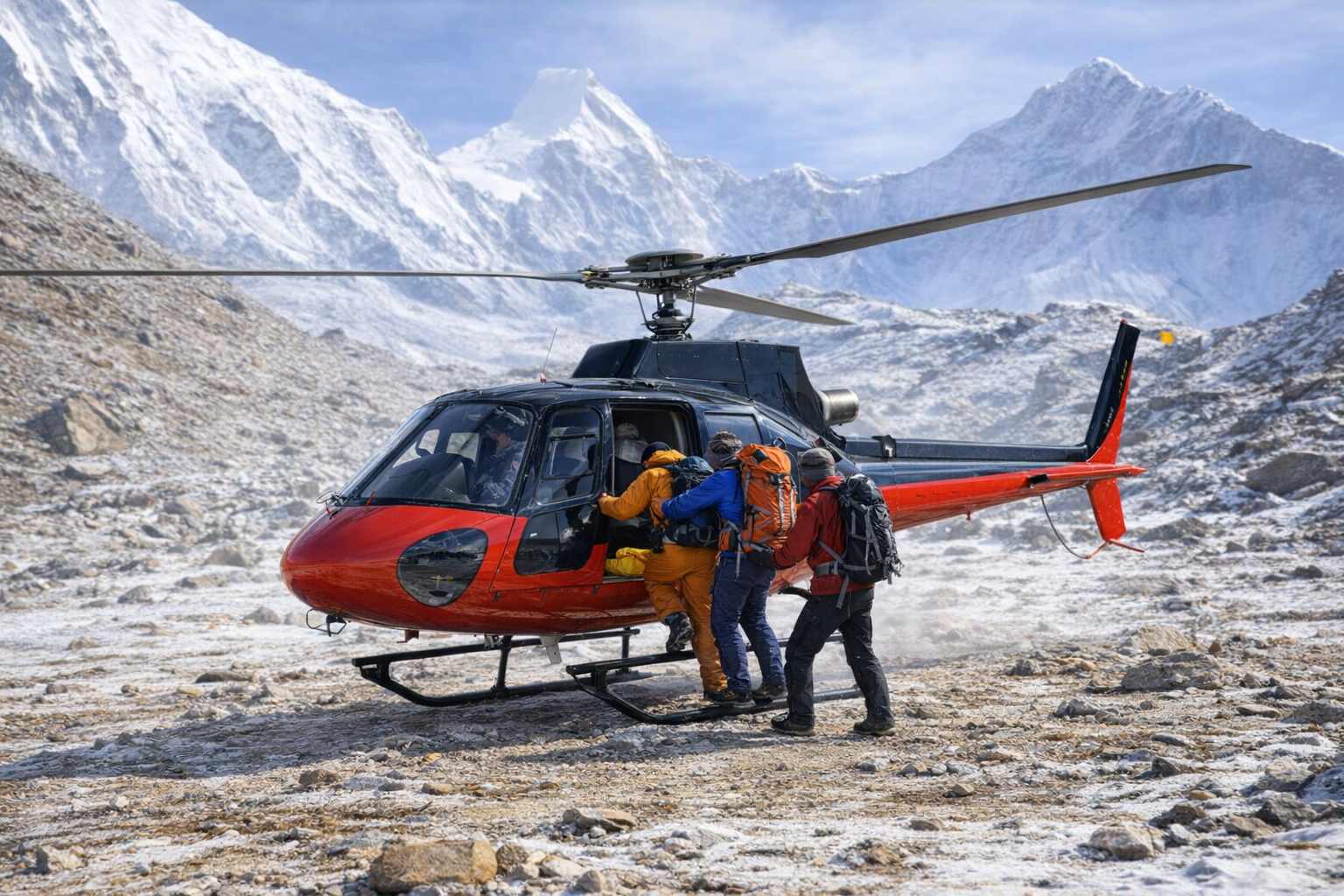 Gorakshep to Kathmandu Helicopter Flight