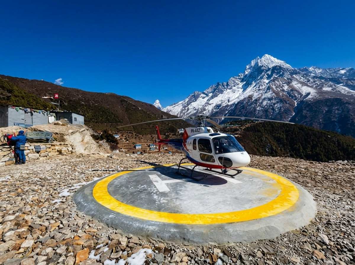 Syangboche to Lukla Helicopter Flight